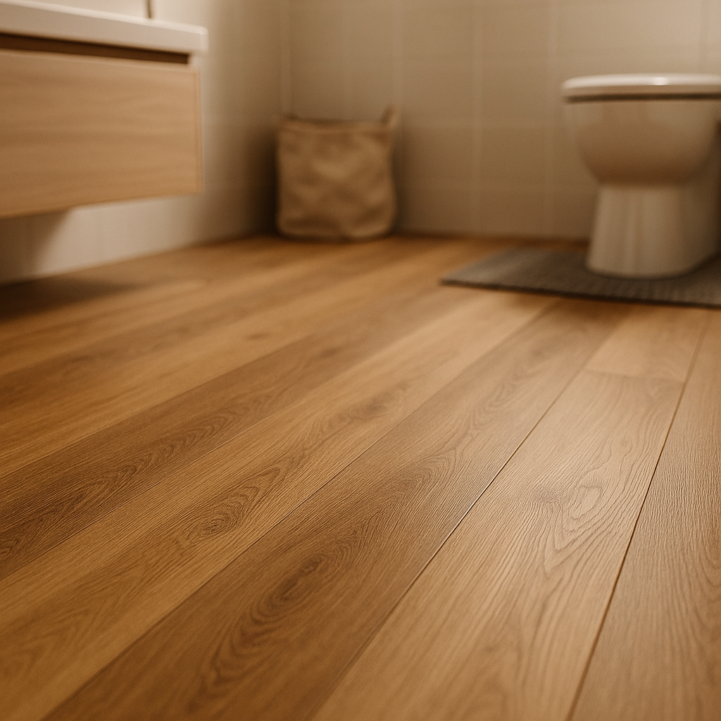 Water-Resistant 8mm Laminate Flooring, 1305 x 205mm, Flat Edge - detail view