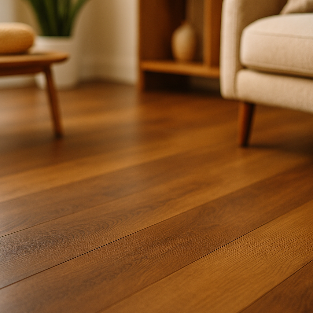 10mm Handscraped Laminate Flooring in Moisture Resistant Oak Finish - detail view