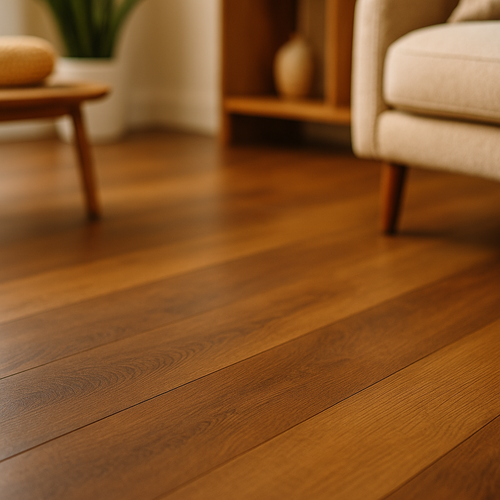 10mm Handscraped Laminate Flooring in Moisture Resistant Oak Finish - detail view