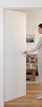 Premium White Primed Horizontal 5 Panel Internal Door for Contemporary Interiors