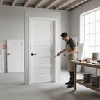 Premium Internal White 5 Panel Door with Solid Engineered Core - Primed for Custom Finishing