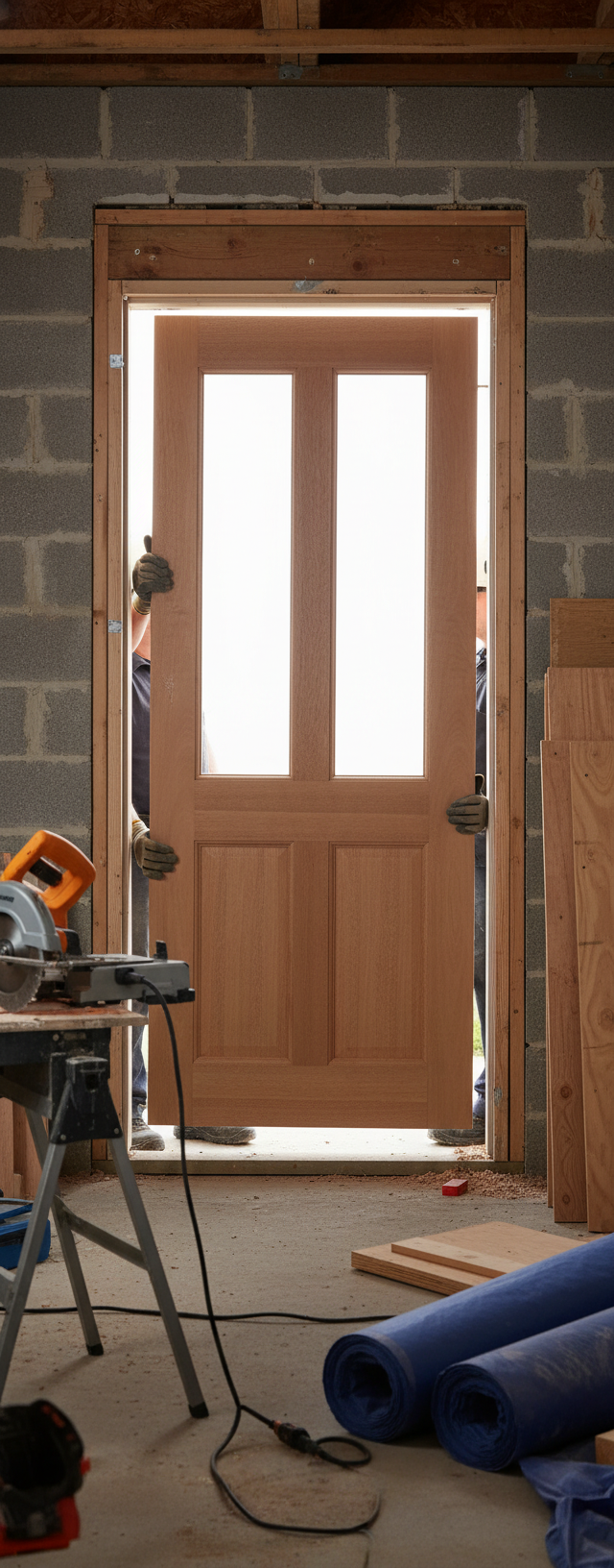 Premium Hardwood External Door with 2 Light Design - Unglazed for Custom Glass Style