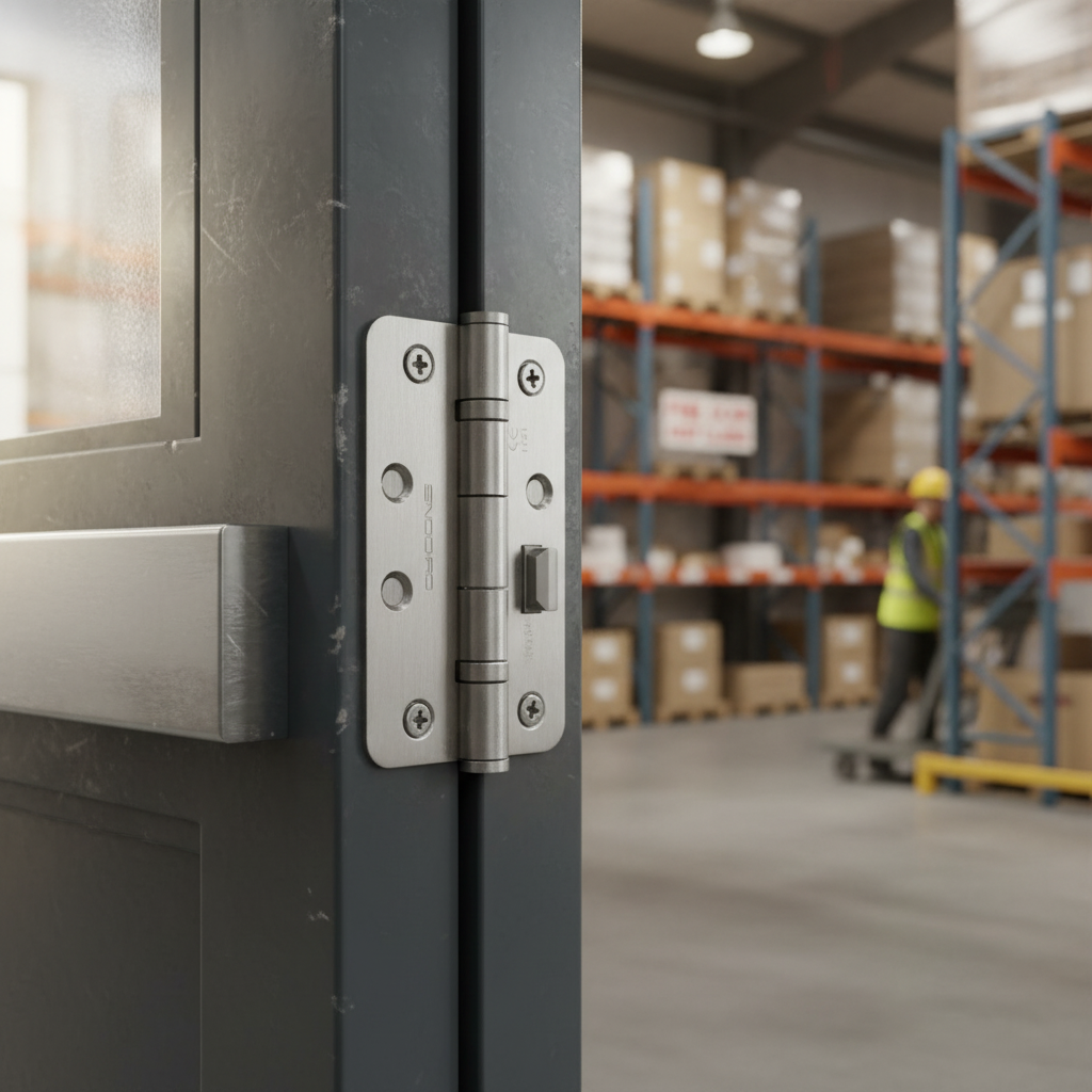 Premium 76mm (3") Grade 11 Fire Rated Ball Bearing Radius Hinge Pair - Satin Stainless Steel for Elegant Interior Doors