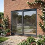 External Matt Grey Aluminium French Patio Door with Clear Glass