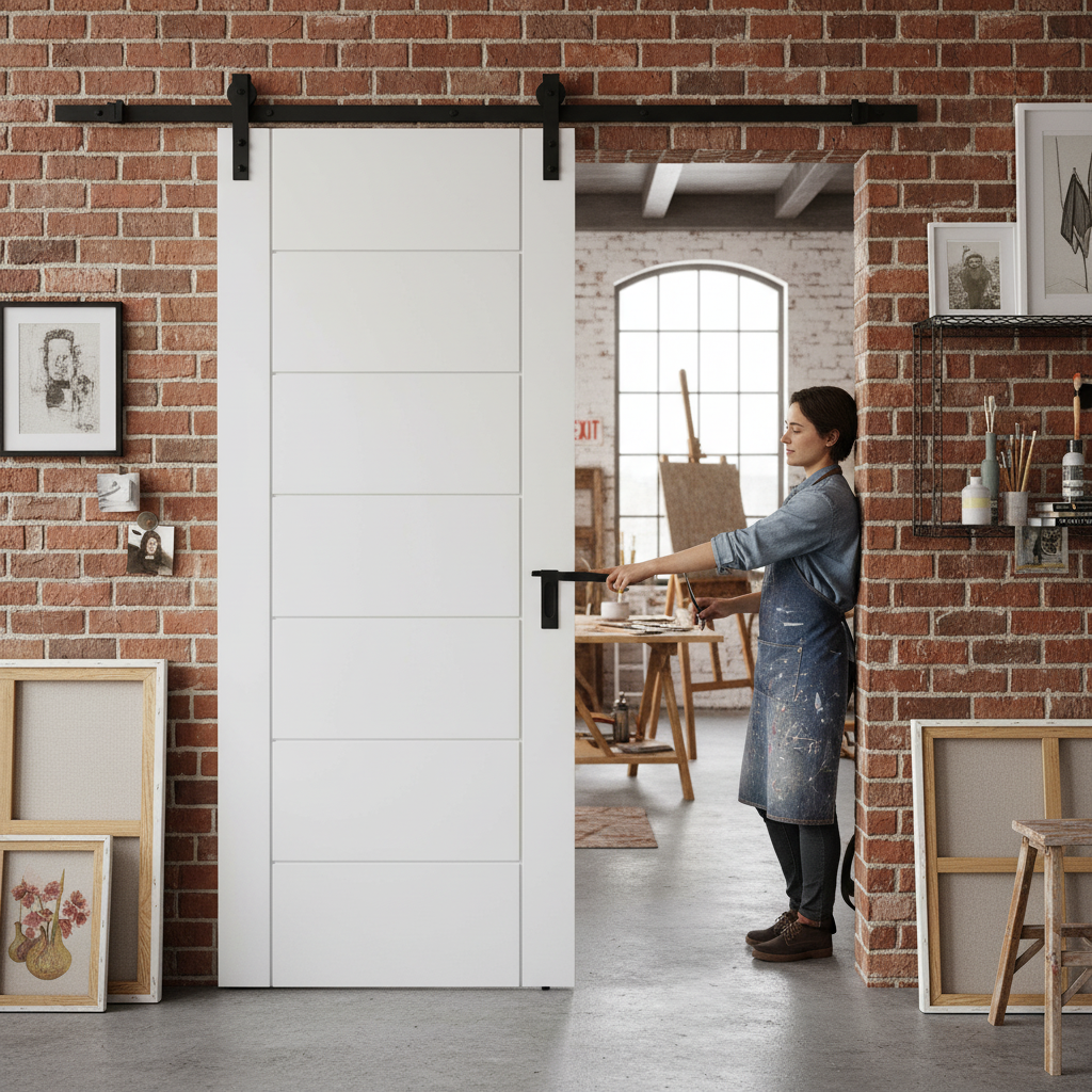 Premium Internal Sliding Door with 7 Panel Design and Top Mounted System for Modern Interiors