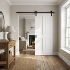 White Internal Sliding Door - Primed Finish, Solid Core, 4 Panel Design