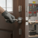 Premium Polished Chrome Door Handle Pack with Stainless Steel Hinges and Locks for Modern Interiors