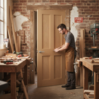 Premium Fully Finished Oak Fire Door with Clear Glazing, Engineered for Strength and Stability - 30 Minutes Fire Rated