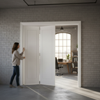 Premium White Room Divider with Top Hung Configuration and Flexible Bi-Folding Design for Customizable Space Management