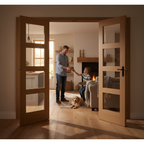 Premium Custom Made Shaker Style French Doors with Clear Glass Panels for Versatile Home Design