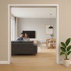 Premium Double Pocket Door Set - Oak Veneer, Galvanized Steel Frame, and Adjustable Design for Seamless Interior Spaces