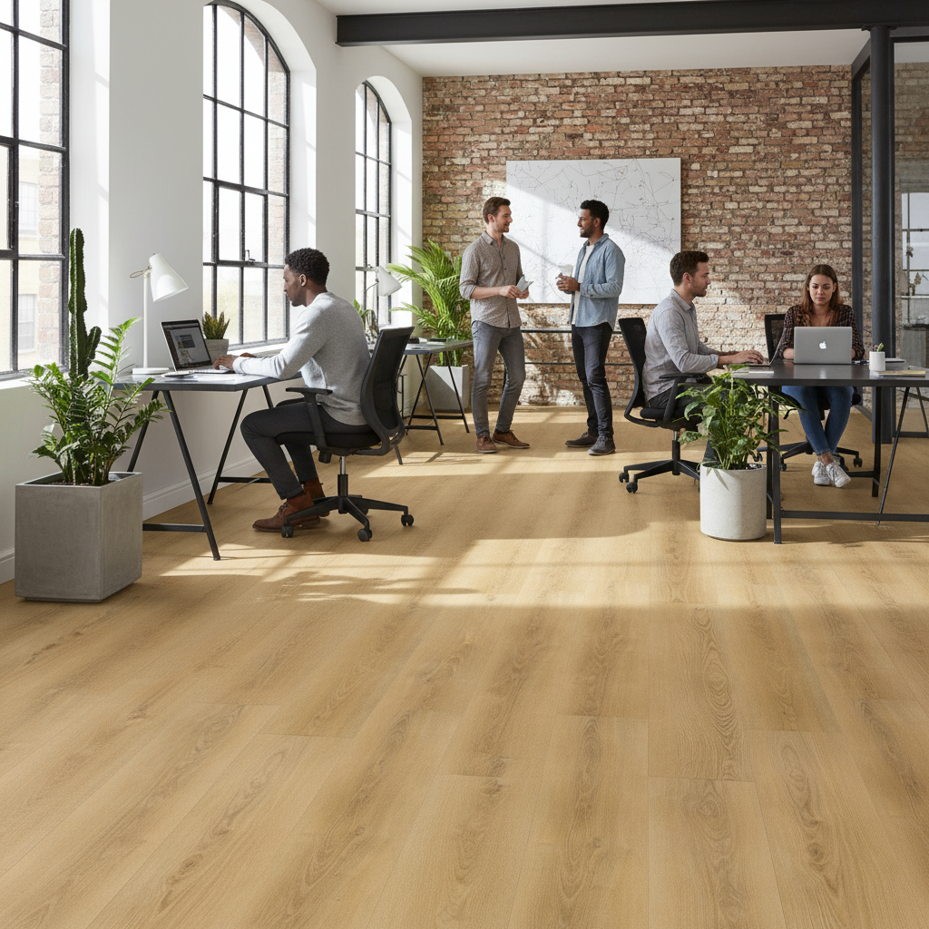 Premium 5mm Embossed Purecoat Rigid Core Vinyl Flooring with Oak Effect and Waterproof Features for Residential and Commercial Use