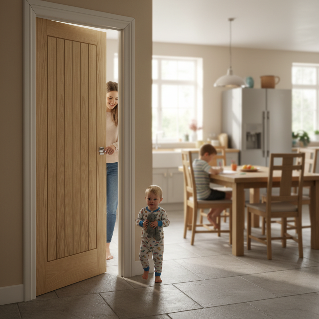 Premium Internal Unfinished Suffolk Door with Engineered Construction and Real Oak Inlays for Strength and Style