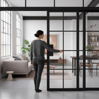 Premium Clear Glazed Pocket Door Set with Galvanised Steel Frame and Adjustable Jamb Options for Modern Interiors