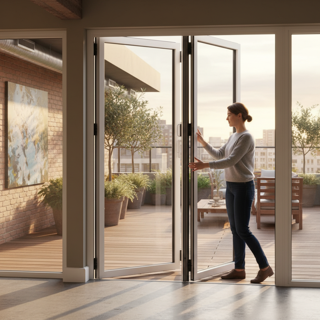 Premium 6ft Slimline Aluminium Bifold Doors with Double Glazed Low-E Glass and Enhanced Security Features