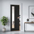Premium Fully Finished Oak Glazed Door with Offset Clear Glass Pane for Modern Interiors