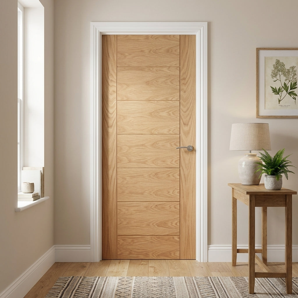 Internal Oak Door Fully Finished Pedrena 7 Panel Design