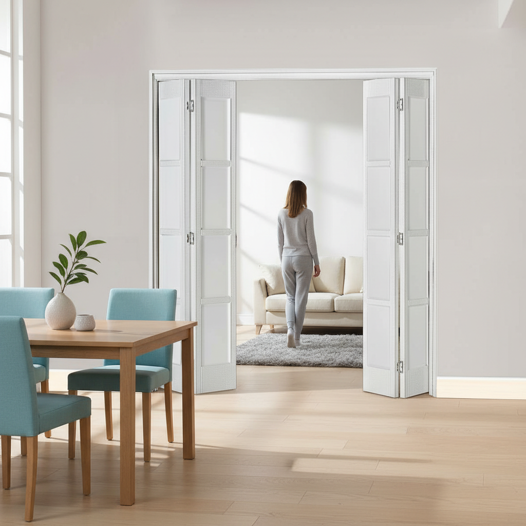 Premium 5 Leaf Bi-Folding Door Set - Easy Operation, Custom Sizes for Room Division