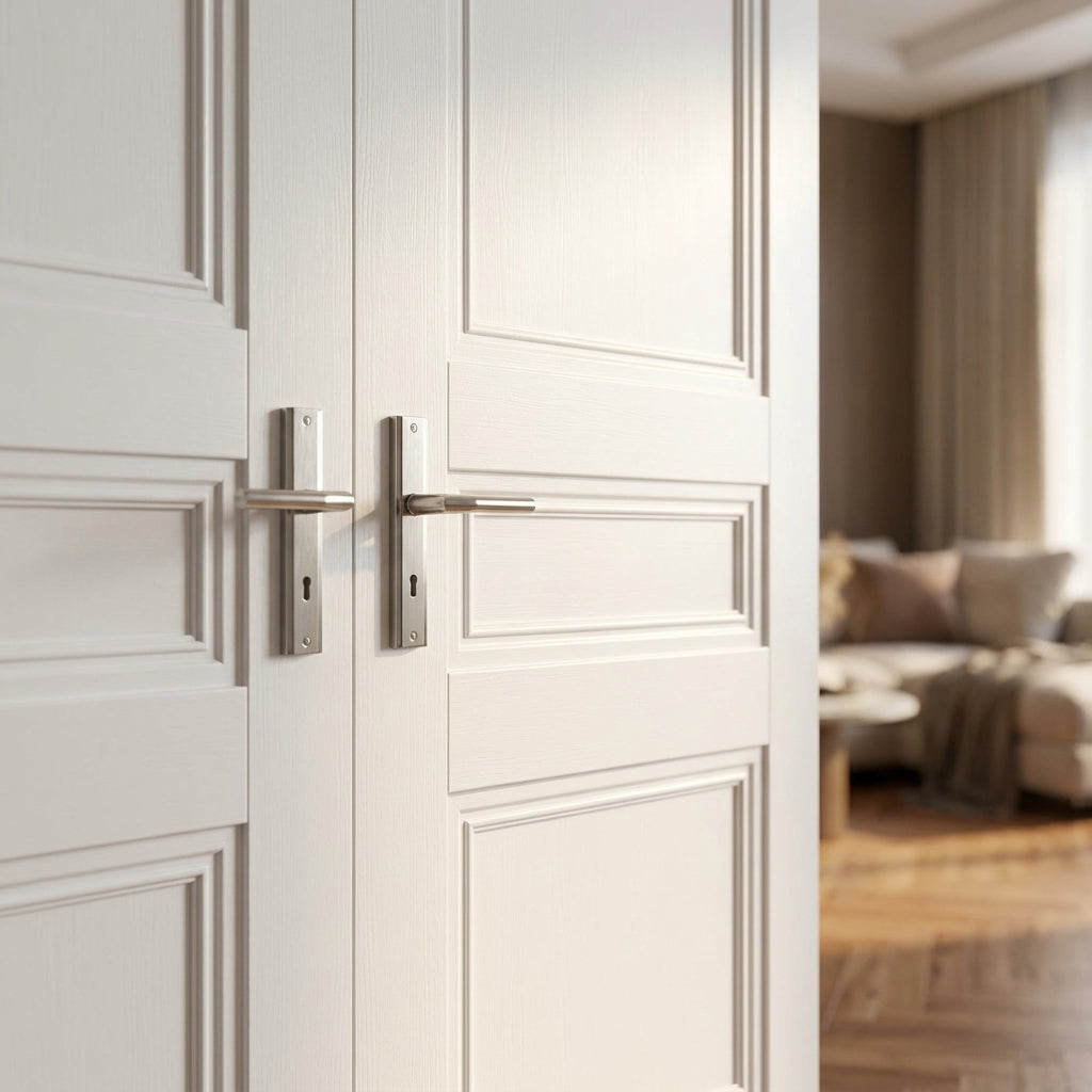 Internal Elegance Henley 3 Pair Door - White Primed with Solid Core - detail view