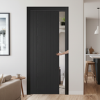 Premium Laminate Pocket Door Set with Galvanised Steel Frame and Adjustable Runners - Stylish Black Finish and Easy Installation