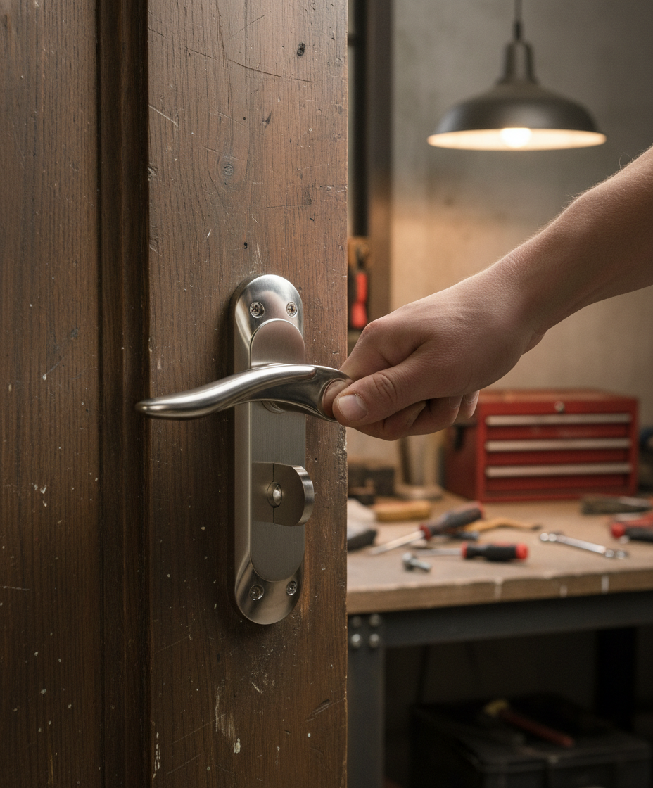 Premium Bathroom Lock Lever on Backplate - Multiple Variations Available for Enhanced Security