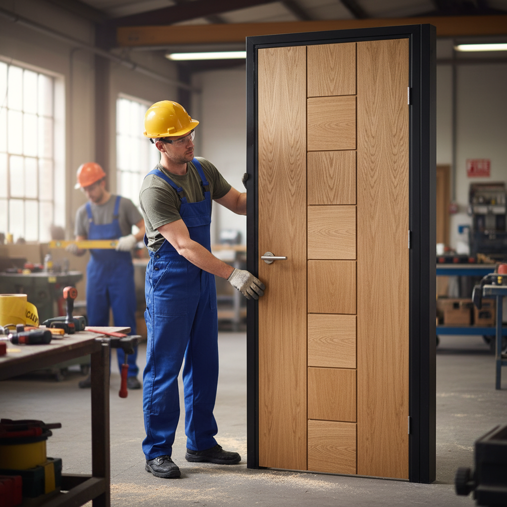 Premium Internal Oak Fire Door with Engineered Construction and 30 Minutes Fire Rating for Enhanced Protection
