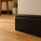 2.4m Black Torus Laminate Skirting Board for Stylish Interiors - detail view
