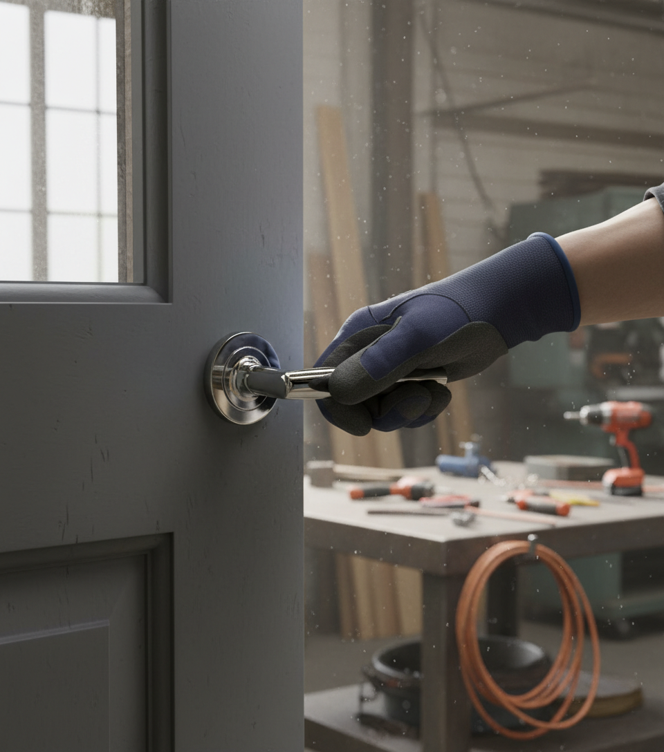 Premium Door Handle Lever on Round Rose with Polished Chrome Finish for Modern Aesthetics