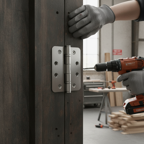 Premium 100mm CE13 Fire Rated Ball Bearing Radius Hinge Pair in Satin Stainless Steel for Interior Doors
