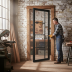 Premium Clear Glazed Industrial Style Door with Solid Core Construction and Elegant Design for Modern Interiors