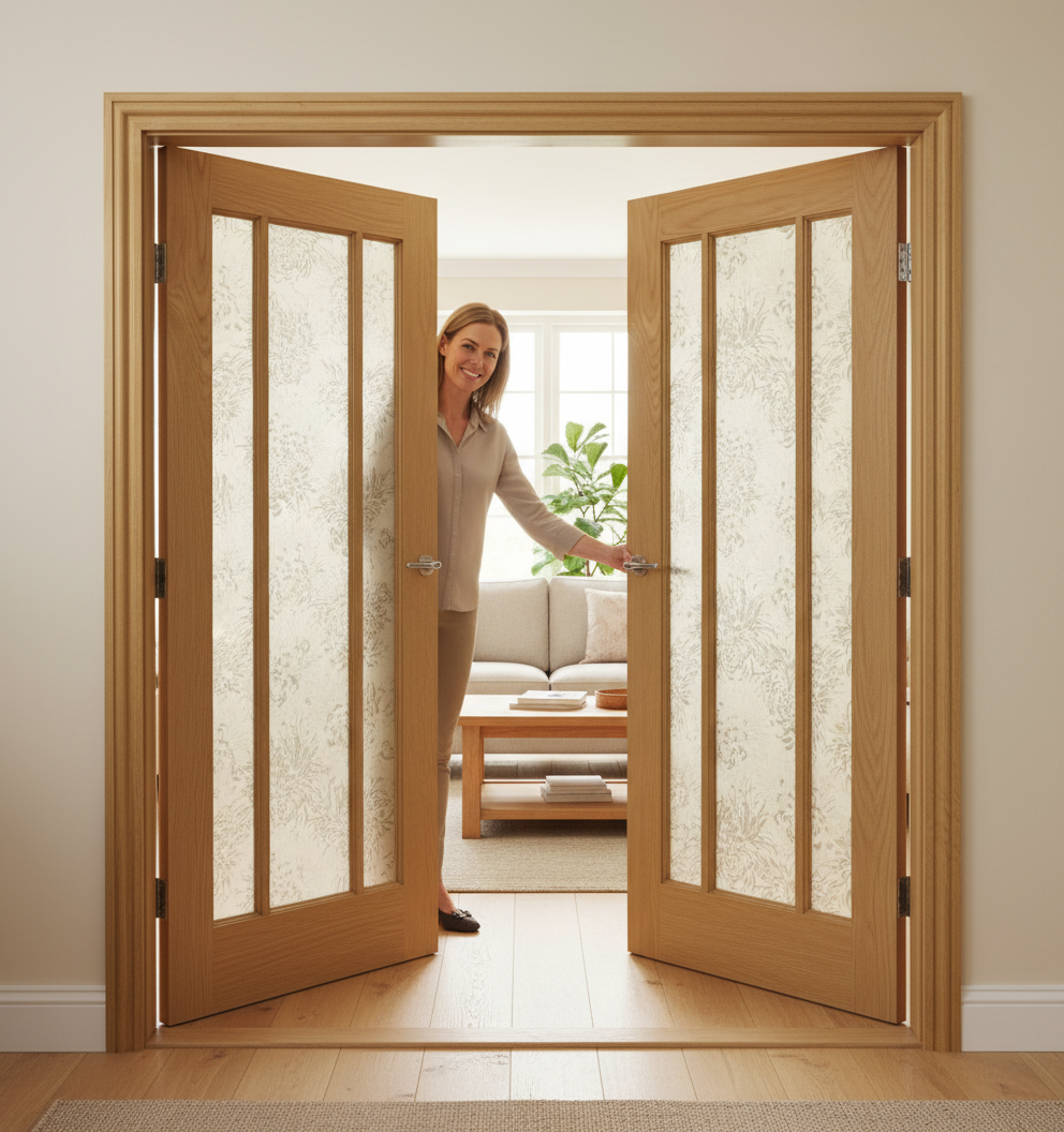 Premium Ogee Profile Oak Architrave for Double Doors - Natural Finish, 2133mm Length