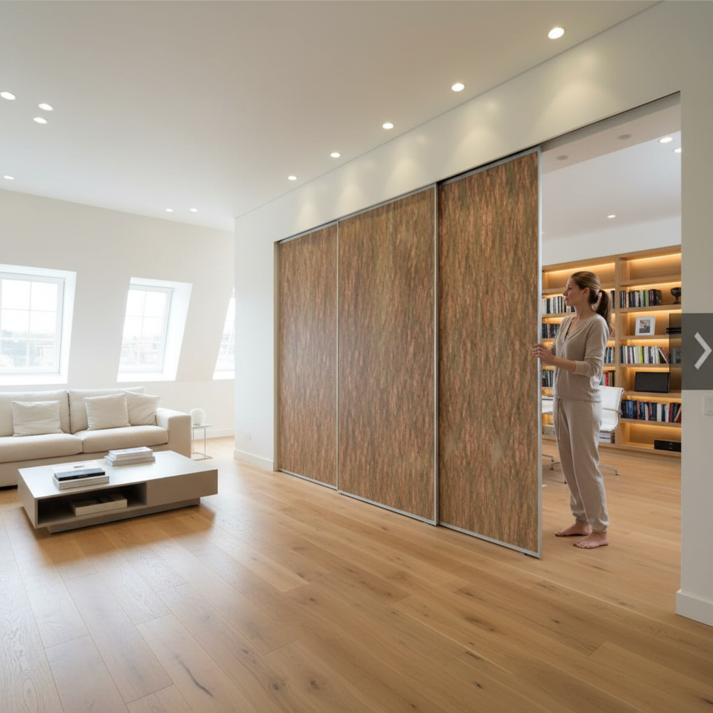 Premium Telescopic 3-Door Sliding System for Interior Wooden Doors ·Heavy Duty, Minimal Noise Operation, No Guide Channel Required