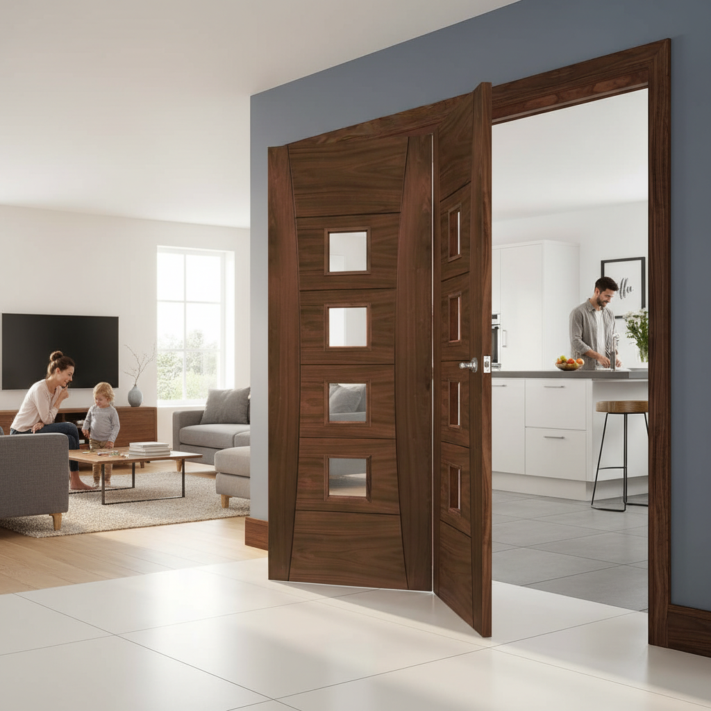 Premium Clear Glazed Bi-Folding Room Divider with Top Hung System for Flexible Space Management