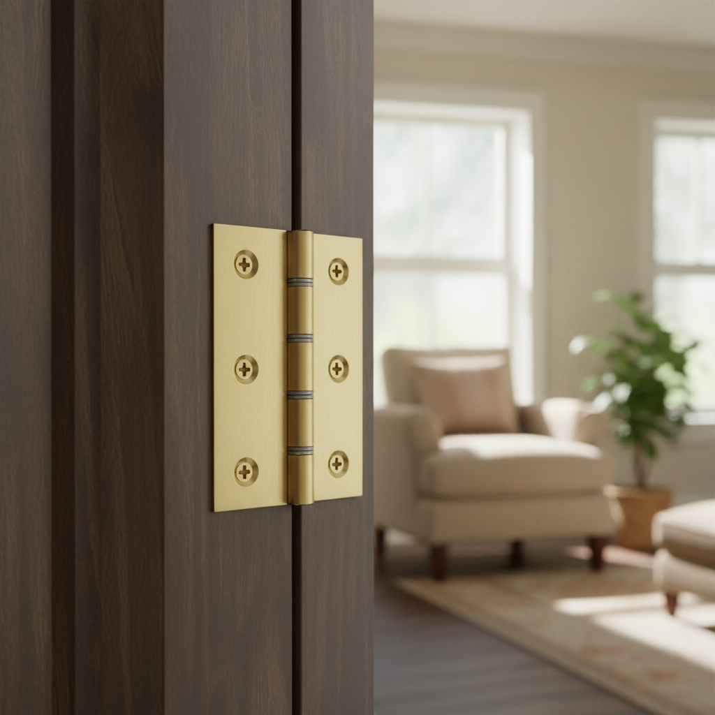 Premium Washered Butt Hinges 76mm - Elegant Satin Brass Finish for Internal Doors - Image 2