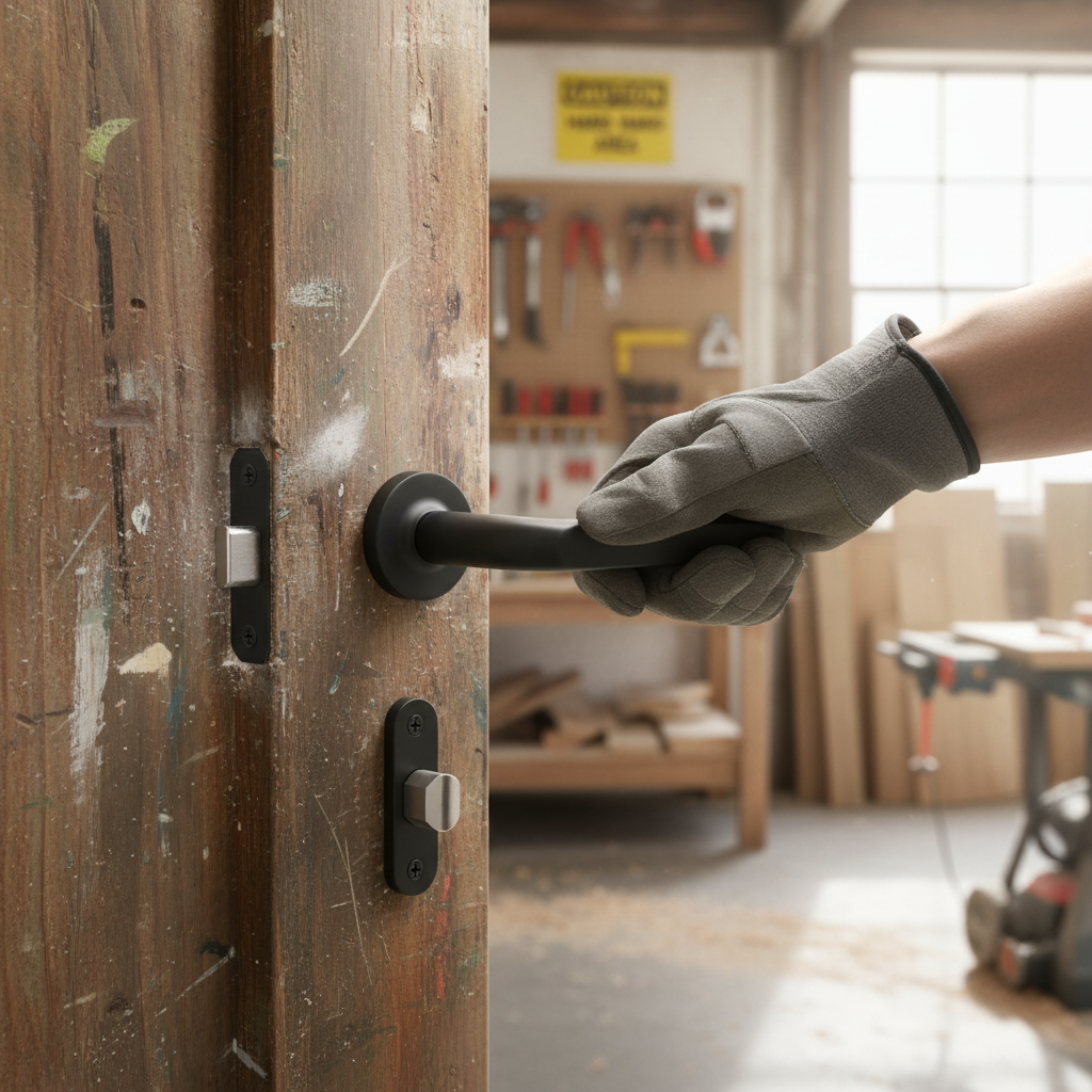 Premium Round Slim Lever Handle Set with Magnetic Latch - Matt Black Finish for Internal Doors