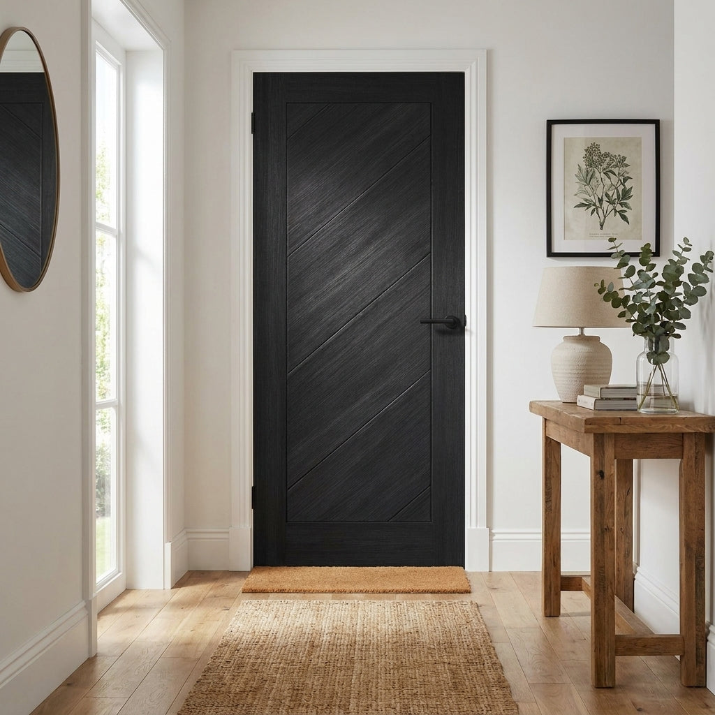 Internal Black Laminate Stockholm Door Fully Finished with Particleboard Core