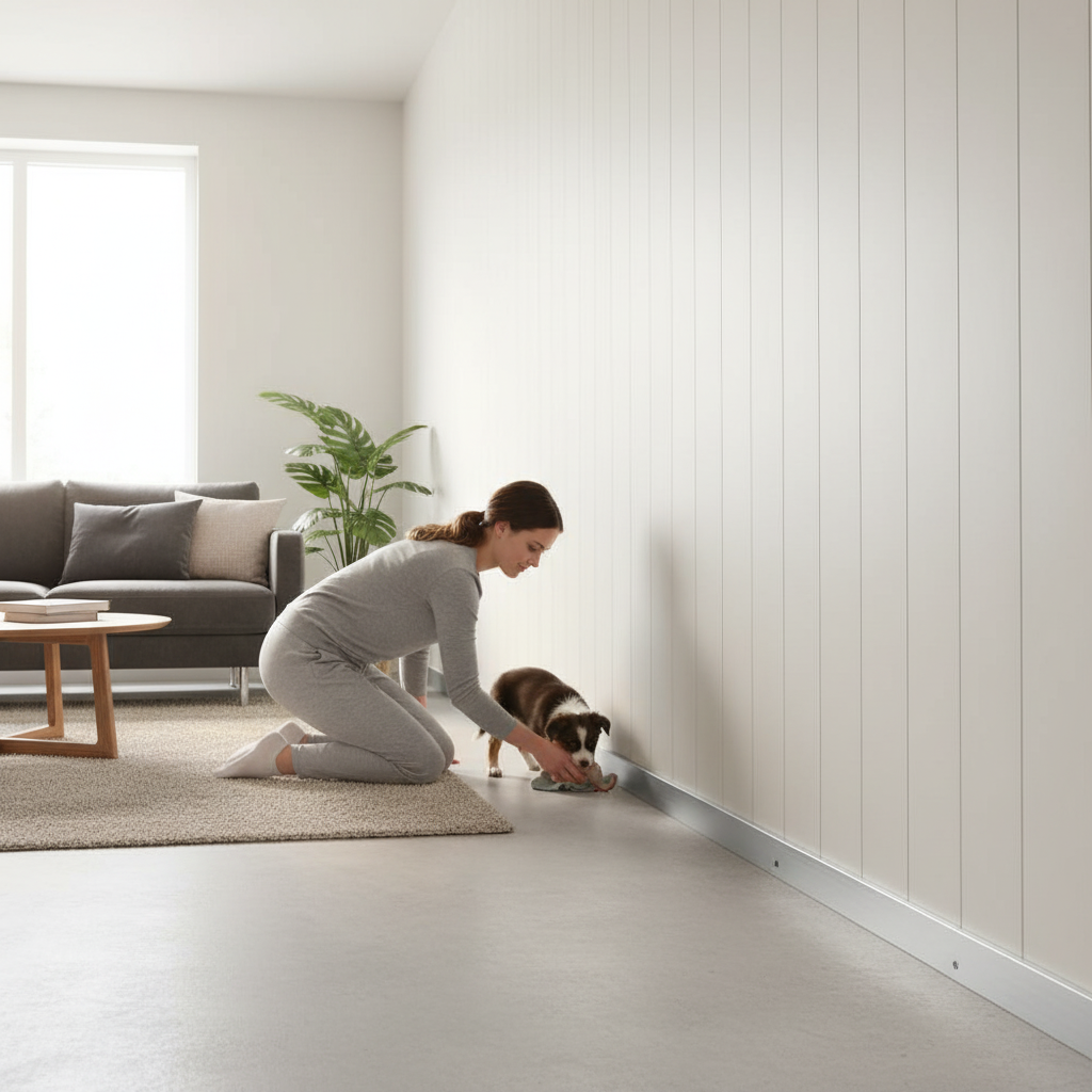 Premium Aluminium Skirting Trim for SPC Wall Panels - 2.6m Length for Enhanced Aesthetics