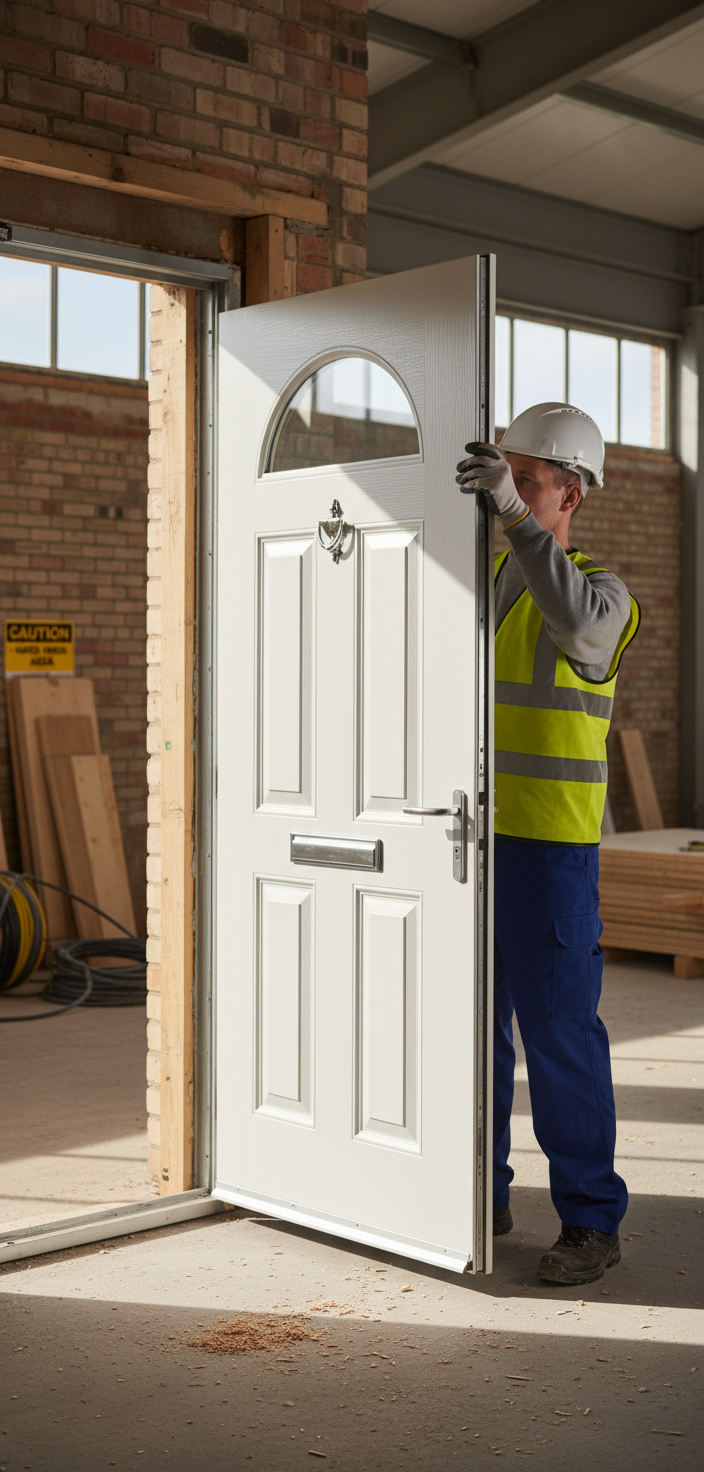 Premium External Glazed Fire Door Set with 30 Minutes Fire Resistance and Multipoint Locking System