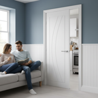 Premium White Fire Door with Solid Engineered Core and 30-Minute Fire Rating for Enhanced Safety and Style