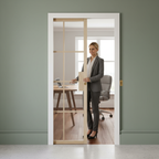 Premium Clear Glazed Pocket Door System with Blonde Oak Finish and Galvanised Steel Frame for Modern Interiors