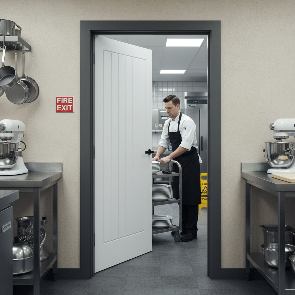 Premium White Fire Door with Engineered Construction and 30 Minutes Fire Rating for Versatile Home Interiors