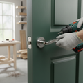 Premium Lever Handle Set with Radius Corner Rose - Two-Tone Chrome Finish for Enhanced Aesthetics and Durability