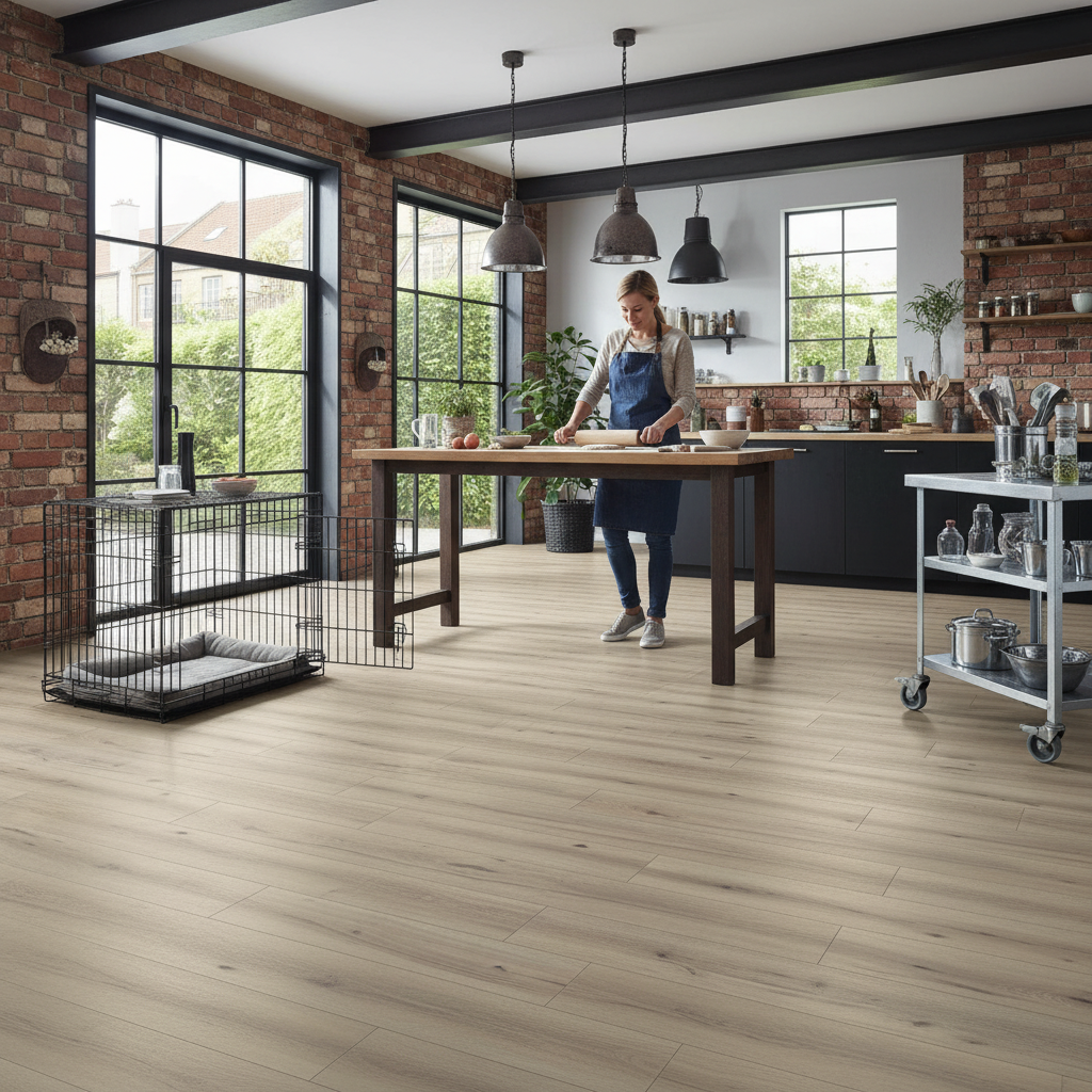 Premium 12mm Laminate Flooring with Realistic Wood Grain Finish and Water-Resistant Design for Heavy Foot Traffic