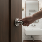 WC Turn and Release Knob in Satin Chrome - Solid Brass Construction for Stylish Door Finishing - Image 2