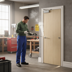 Premium Flush Ash Fire Door FD30 - Solid Core with Adjustable Design and 30 Minute Fire Rating