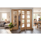 Premium Oak Shaker 4 Light Room Divider with Matching Side Panels for Stylish Home Separation