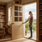 Premium Glazed Internal Door with Solid Core, Tongue and Groove Design, Clear Tempered Safety Glass and Custom Size Options