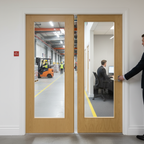 Premium Custom Made Internal Oak Glazed FD30 Fire Door Pair - Bespoke Sizes and Certified Safety Standards