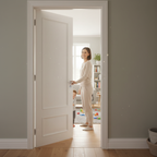 Premium White Primed Internal Door with Elegant Two-Panel Design and Fire Door Certification Options