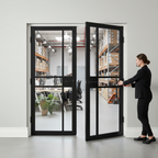 Premium Industrial Style Fully Finished Door Pair in Black or White with Solid MDF Panels and Robust Construction